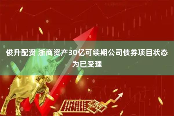 俊升配资 浙商资产30亿可续期公司债券项目状态为已受理